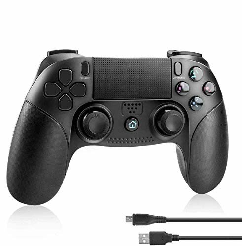 Jhua Controlador PS4 Controlador de Juegos PS4 Controlador inalámbrico Bluetooth para Playstation 4 Joystick de Doble vibración y Choque Gamepad para PS4 / PS4 Slim / PS4 Pro y PS3 (Windows 7/8/10)